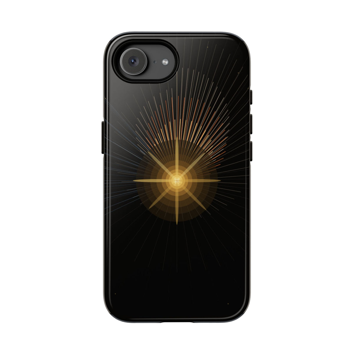 Radiant Star Tough Phone Case | Black & Gold Shockproof Cover