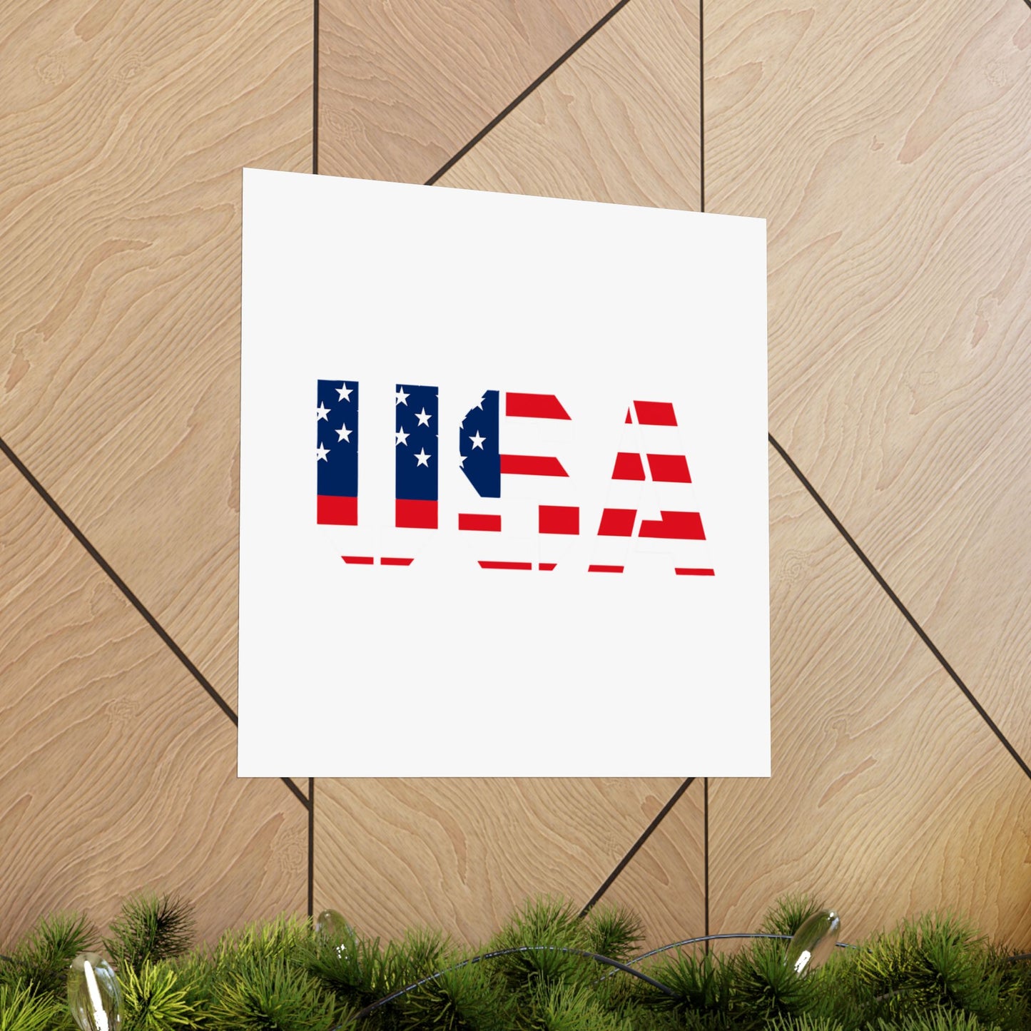 USA Patriotic Wall Art Poster, Red White Blue Home Decor, Fourth of July Decoration, American Flag Art, Independence Day Gift