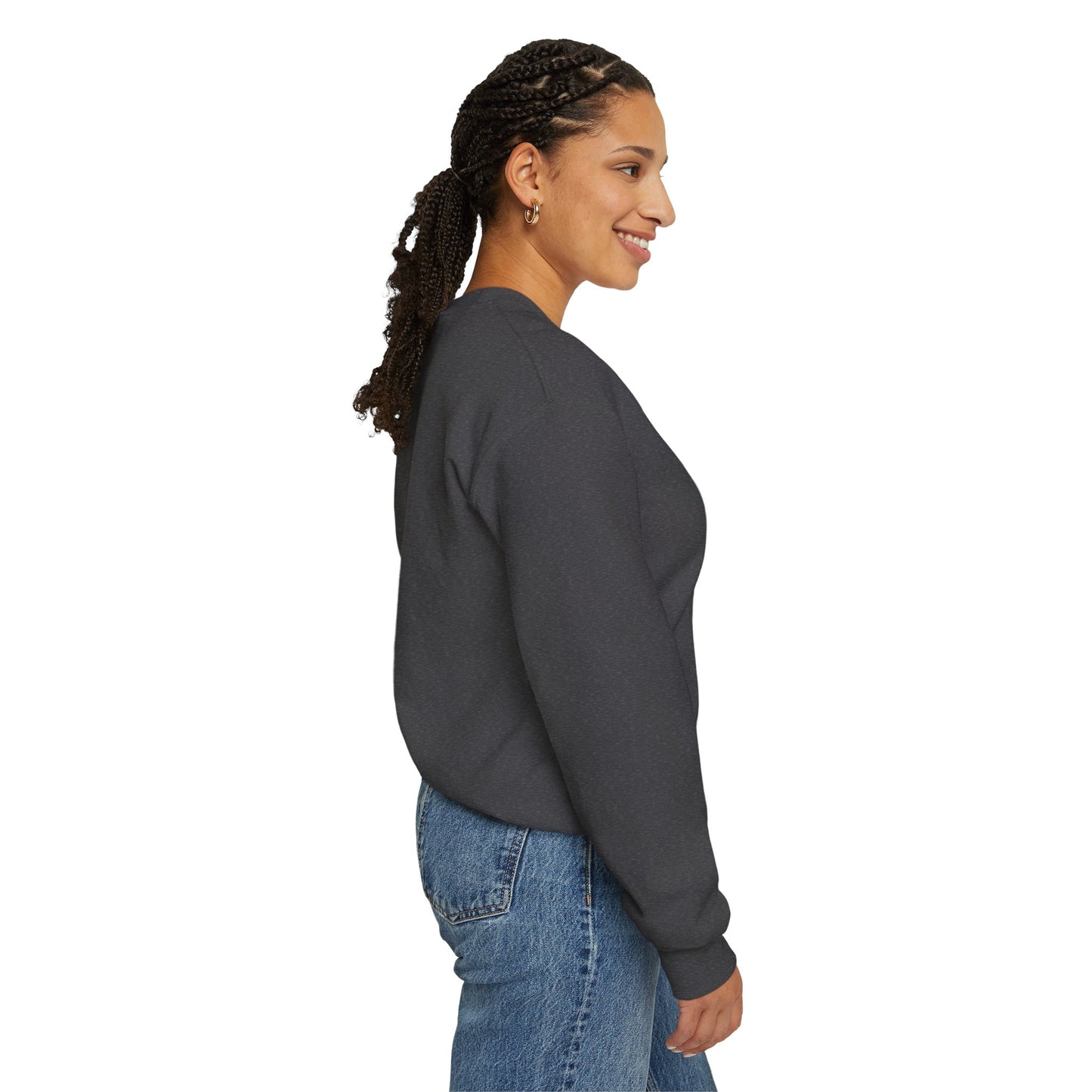 Printify vampire portrait crewneck sweatshirt featuring a detailed vampire design on soft, comfortable cotton fabric.