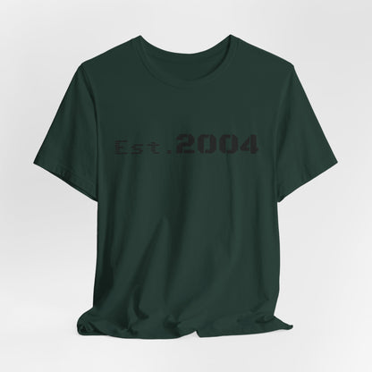 Minimal vintage Est. 2004 T-shirt by Printify featuring a simple design celebrating the birth year on a classic T-shirt.