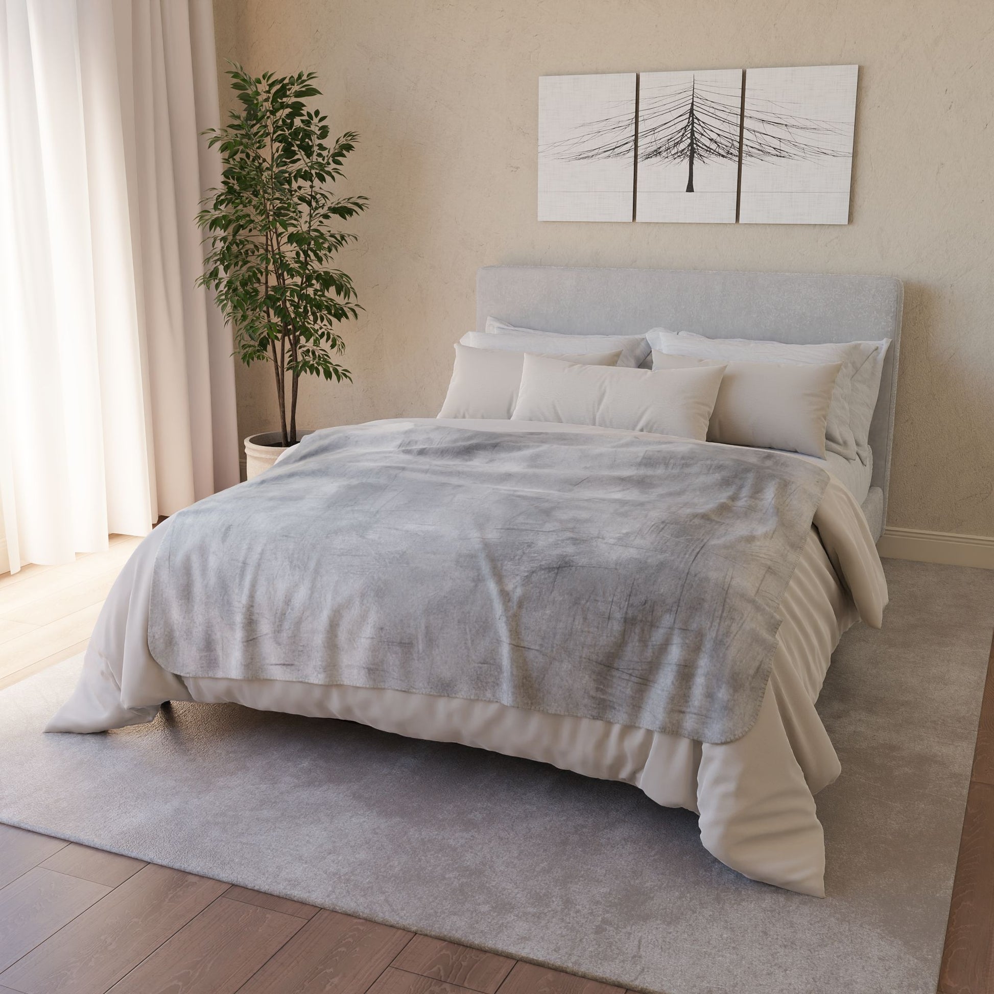 Soft Sherpa fleece throw blanket by Printify, cozy winter home decor with plush texture and warm comfort.