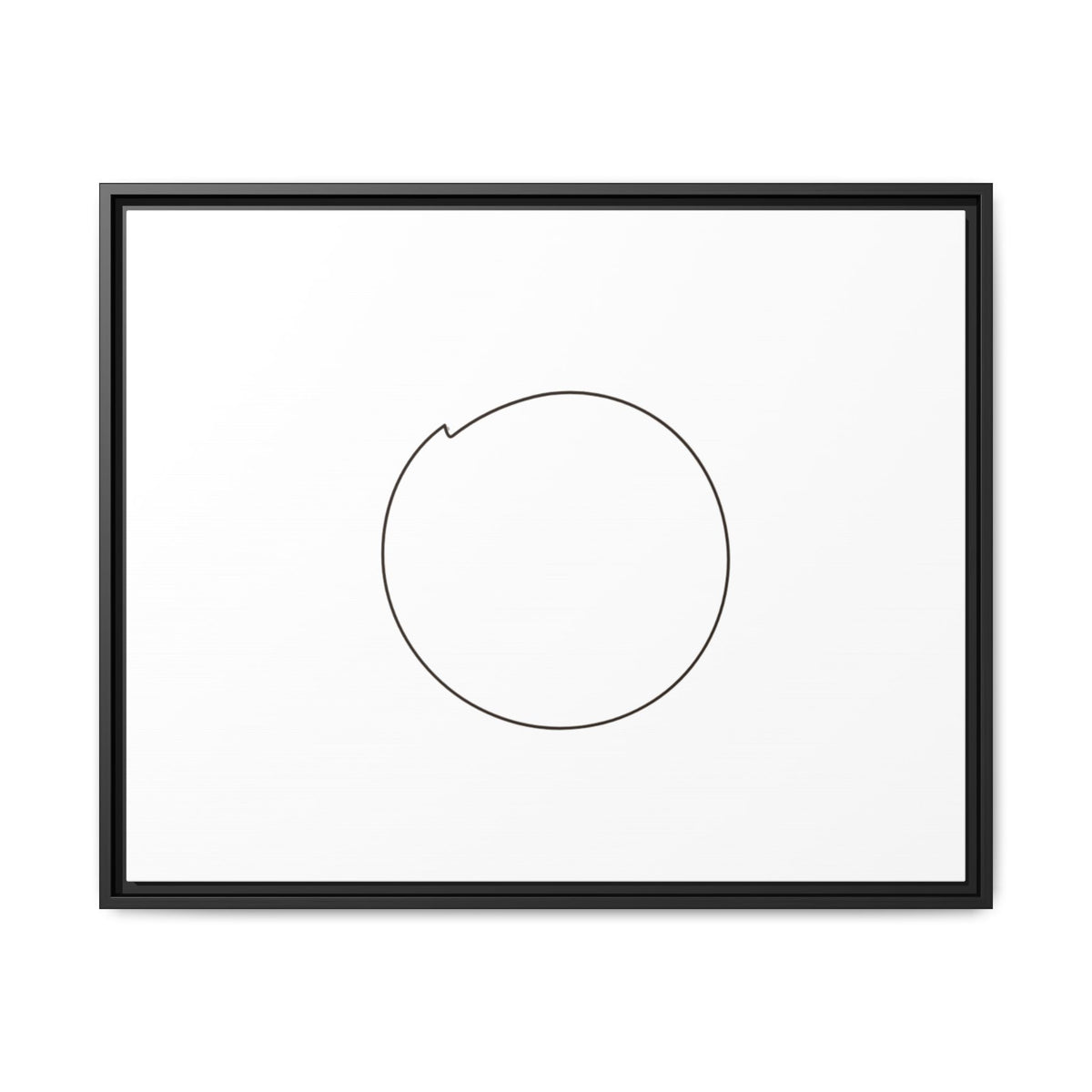 Framed matte canvas wall art featuring a minimal circular line design, by Printify, suitable for modern home decor.