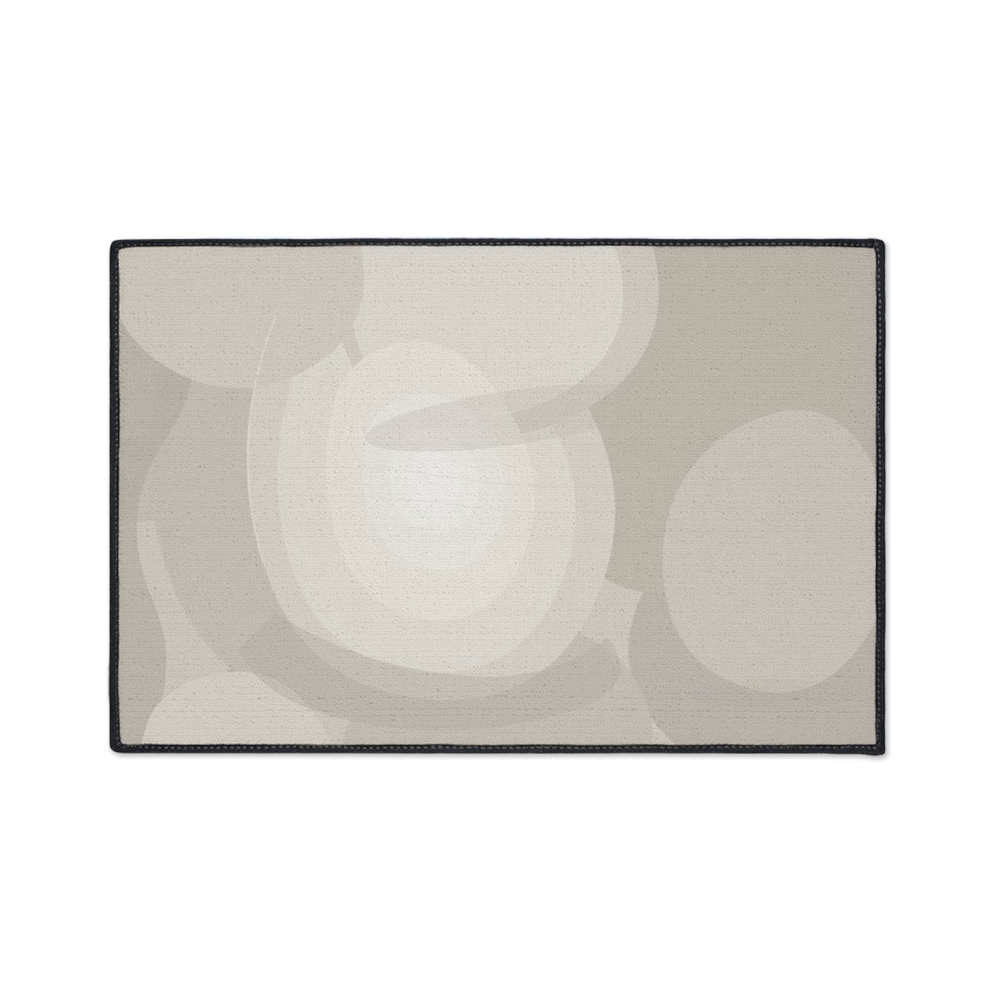 Neutral Abstract Circles Heavy Duty Floor Mat | Non-Slip Entry Rug