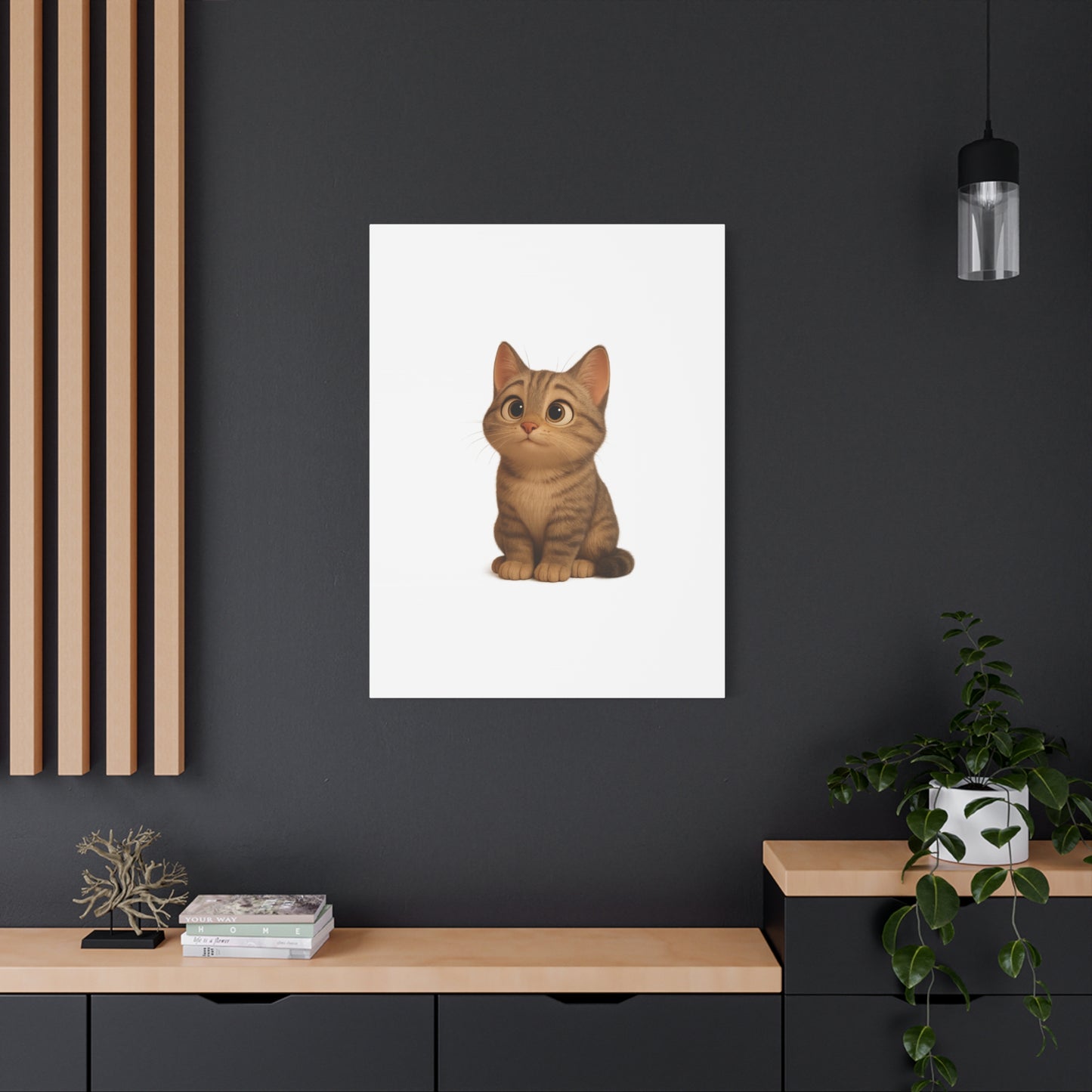 Adorable Cat Canvas Art, Cute Cat Wall Decor, Pet Lover Gift, Nursery Wall Art, Animal Print, Modern Home Decor - TRV