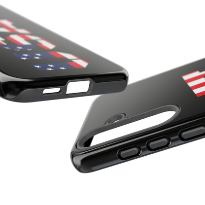 Patriotic American flag phone case by Printify, featuring a tough, durable design with bold flag graphics for USA-themed protection.