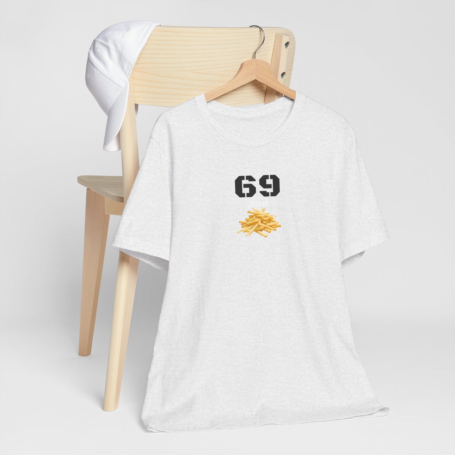Funny 69 And French Fries Graphic Tee, Casual Humor Shirt, Cute Gift, Stylish Graphic Top, Unisex Quirky T-Shirt, Everyday Wear