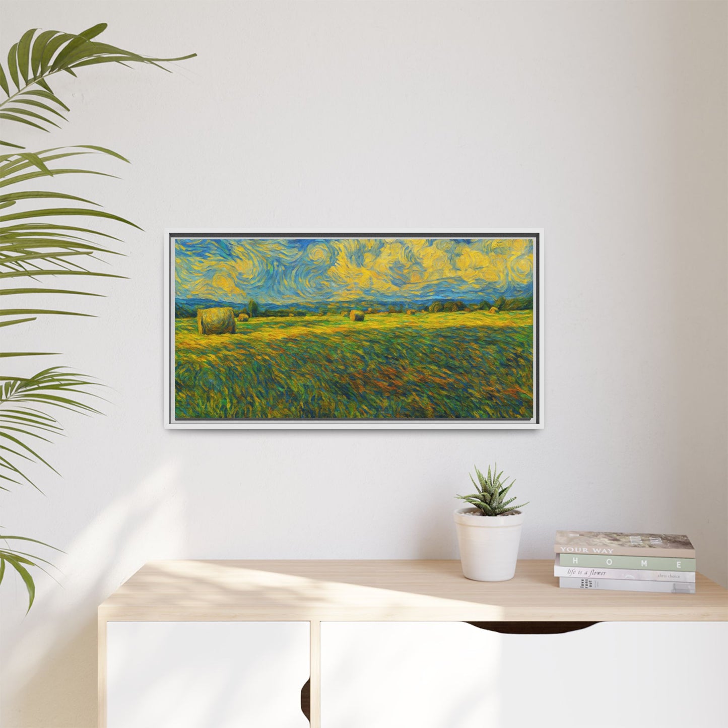 Framed multi-color landscape matte canvas print by Printify showcasing vibrant natural scenery and artistic framing.