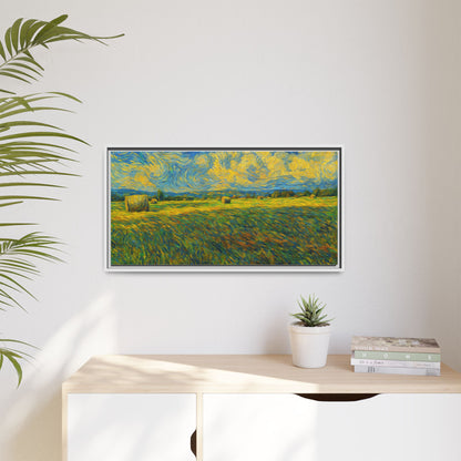 Framed multi-color landscape matte canvas print by Printify showcasing vibrant natural scenery and artistic framing.
