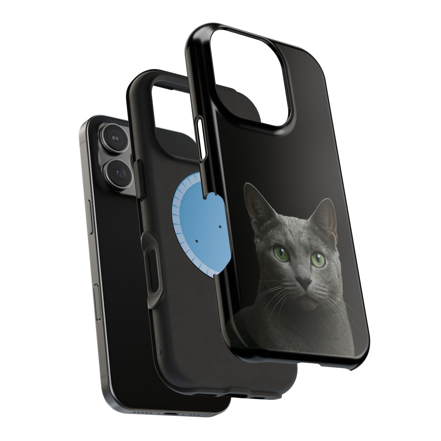 Russian Blue Cat Phone Case — Magnetic Impact-Resistant iPhone Cover