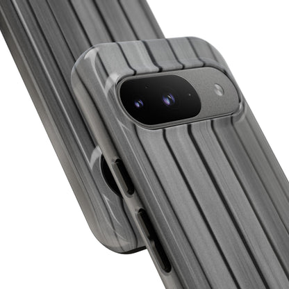 Ribbed metal texture phone case for iPhone by Printify, featuring a tough protective design with a modern, durable appearance.