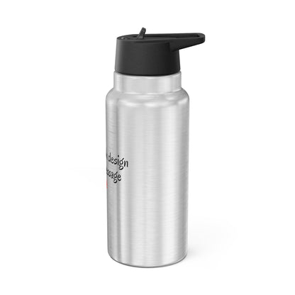 Custom gator design 32oz insulated stainless steel water bottle - view 4