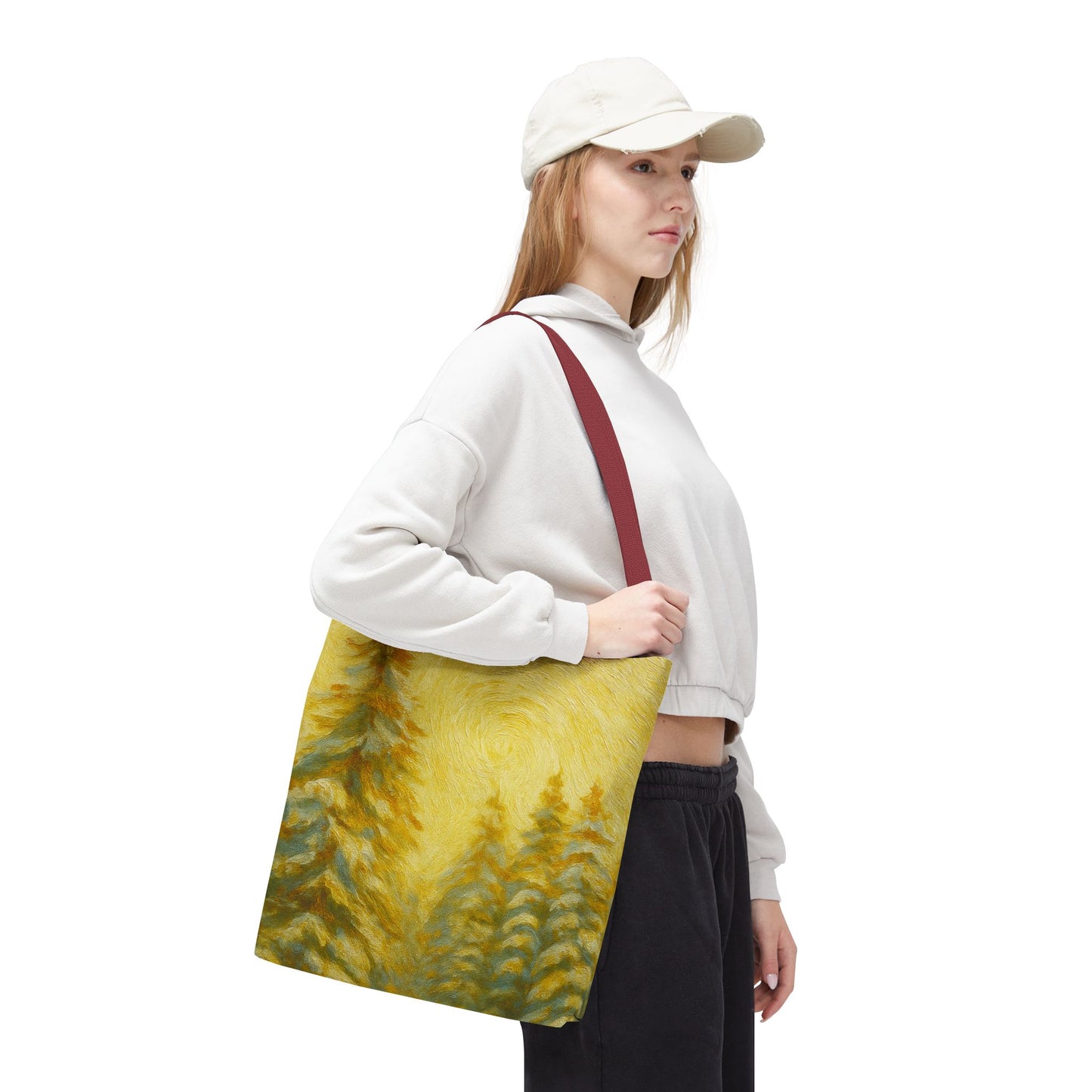 Eco-friendly canvas tote bag with an artistic abstract design, perfect for beach or everyday use.