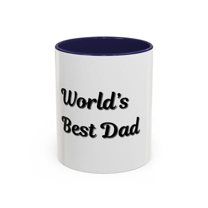 World's Best Dad Accent Coffee Mug - Perfect Gift for Father's Day - TRV