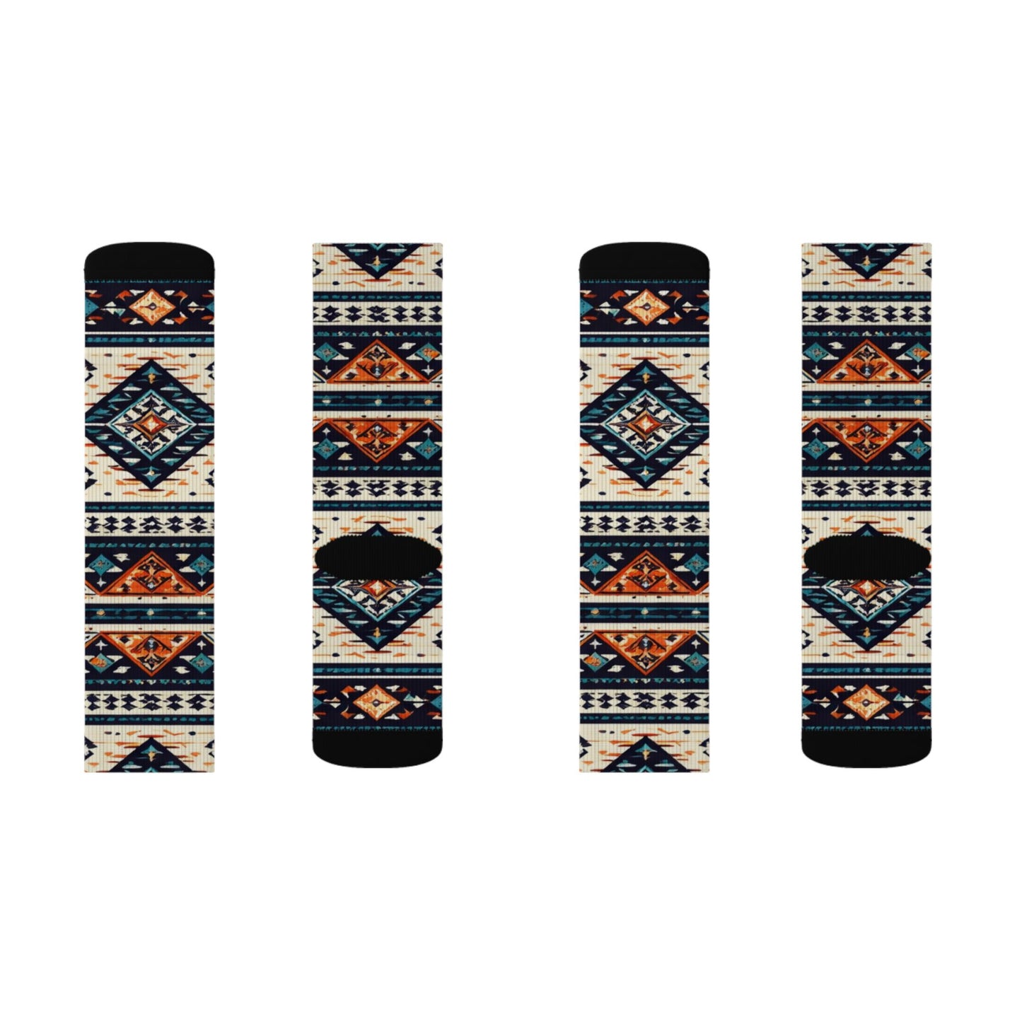 Southwestern Aztec Pattern Socks | Tribal Geometric Sublimation Socks