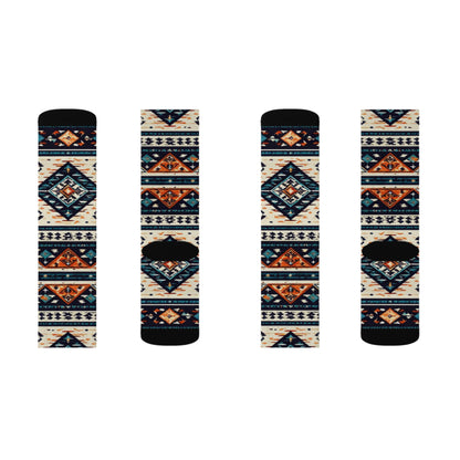 Southwestern Aztec Pattern Socks | Tribal Geometric Sublimation Socks