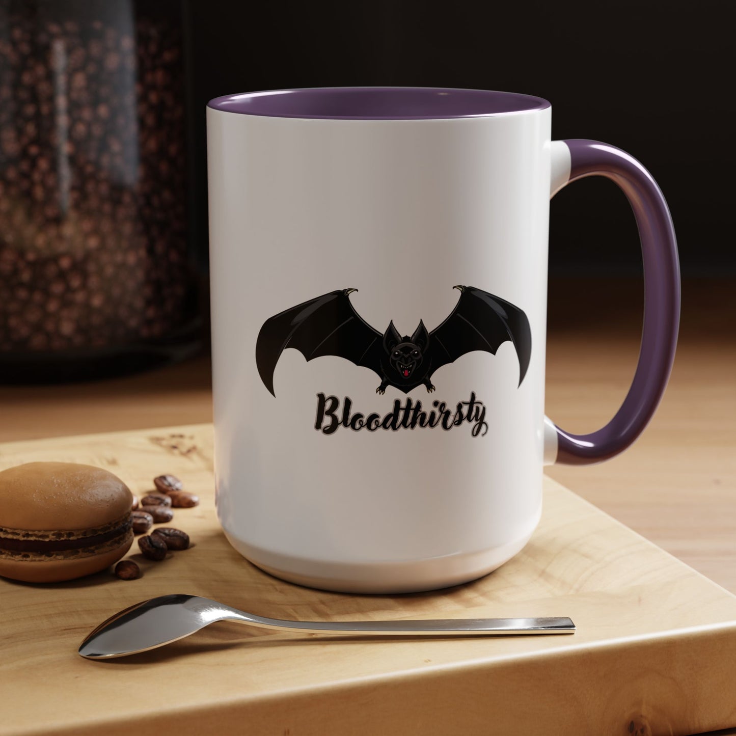 Bloodthirsty Bat Coffee Mug - Unique Halloween and Gothic Accents