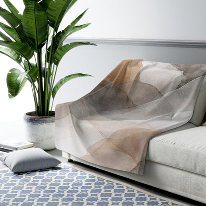 Abstract Sherpa Fleece Blanket
