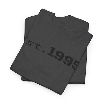 Unisex Heavy Cotton Tee - Est. 1995, Vintage Birthday Gift, Customizable Tee, Retro Unisex Shirt, Casual Everyday Wear