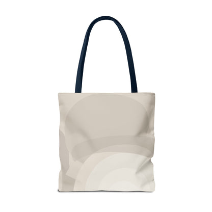Neutral Abstract Circle Pattern Tote Bag | Minimal Beige AOP Canvas