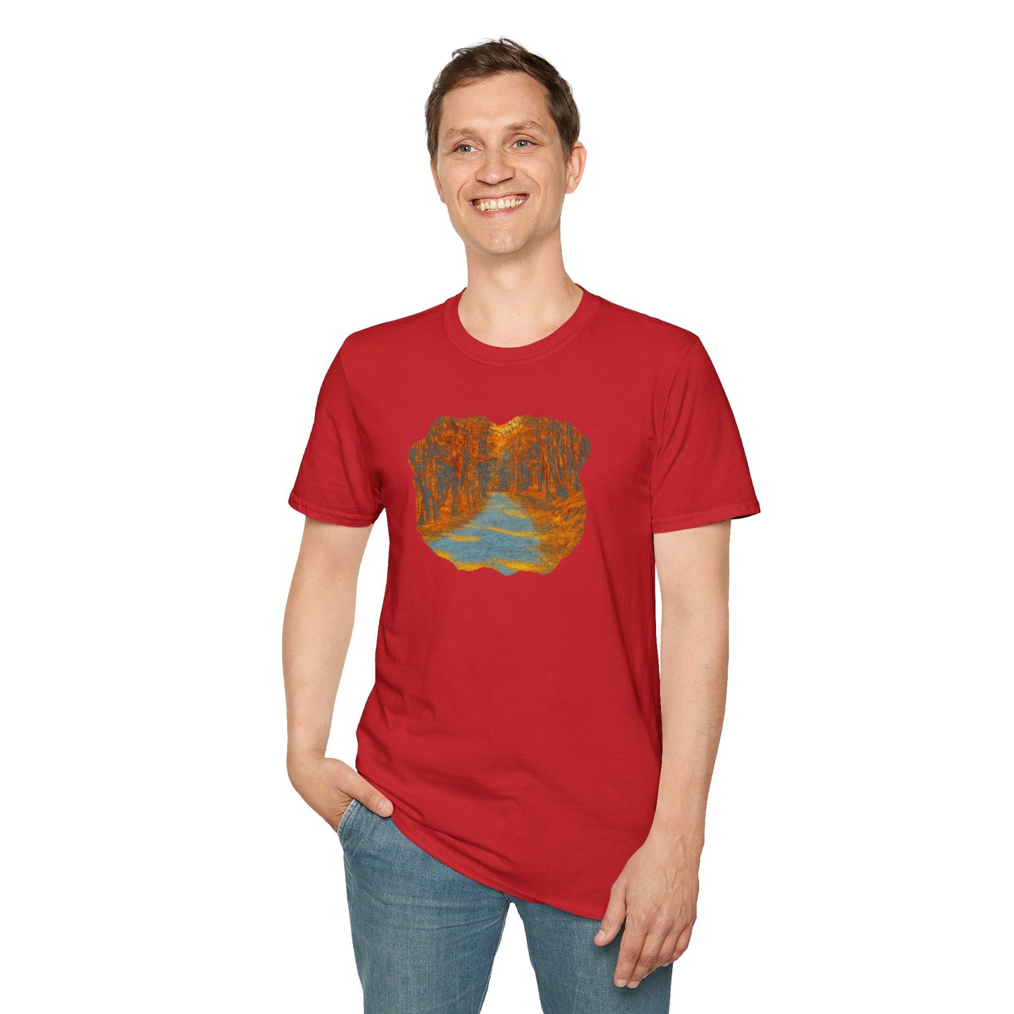 Autumn Pathway Unisex Softstyle T-Shirt, Cozy Fall Shirt, Nature Lover Tee, Scenic Route Top, Gift for Hikers, Casual Wear, Outdoor [...]