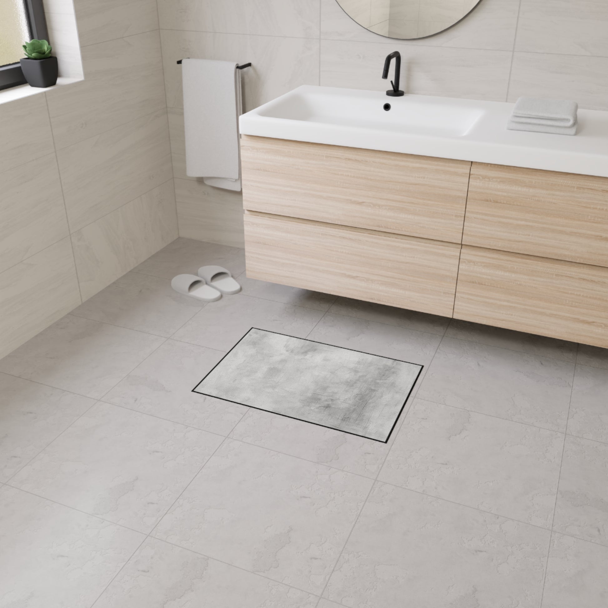 Stylish non-slip floor mat by Printify suitable for home, office, entryway, or gym with durable, textured surface.