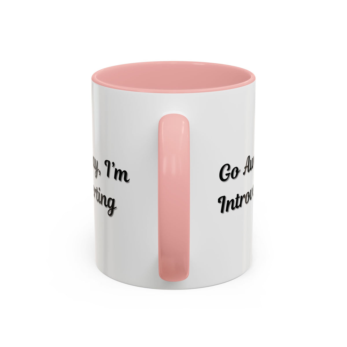 Ceramic coffee mug with "Go Away, I'm Introverting" text, 11 oz, perfect for introverts, by Printify.