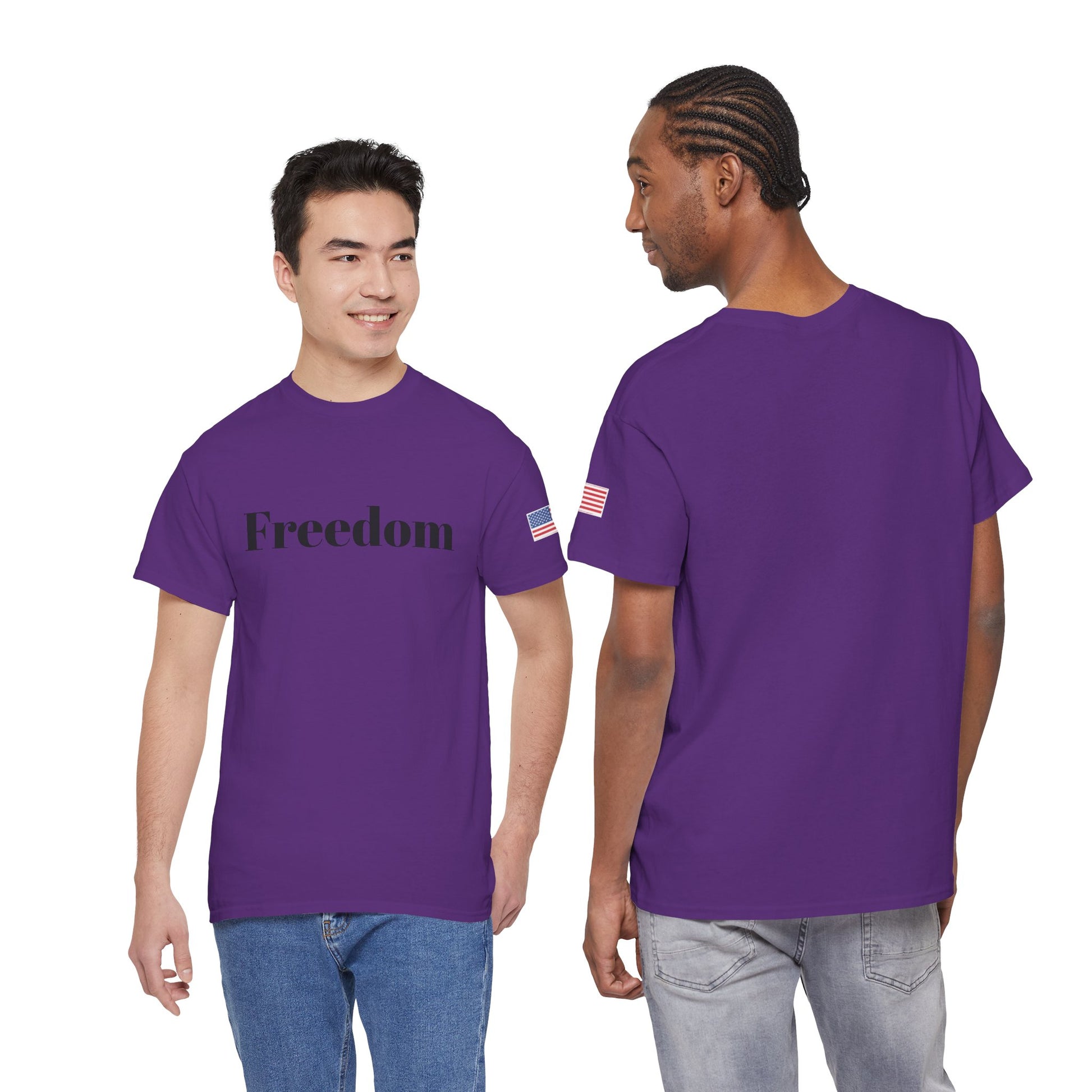 Freedom script tee | T-Shirt, American flag sleeve - TRV