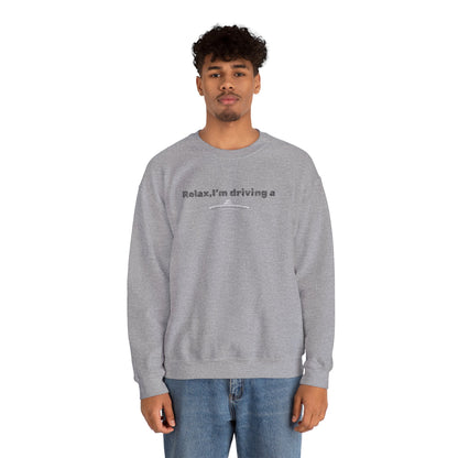 Relaxing UFO Driving Sweatshirt, Funny Gift for UFO Lovers, Unisex Crewneck Pullover, Casual Wear, Space Enthusiast Apparel