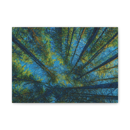 Forest Canopy Canvas Print — Upward View Trees Wall Art (Stretched Canvas 0.75")