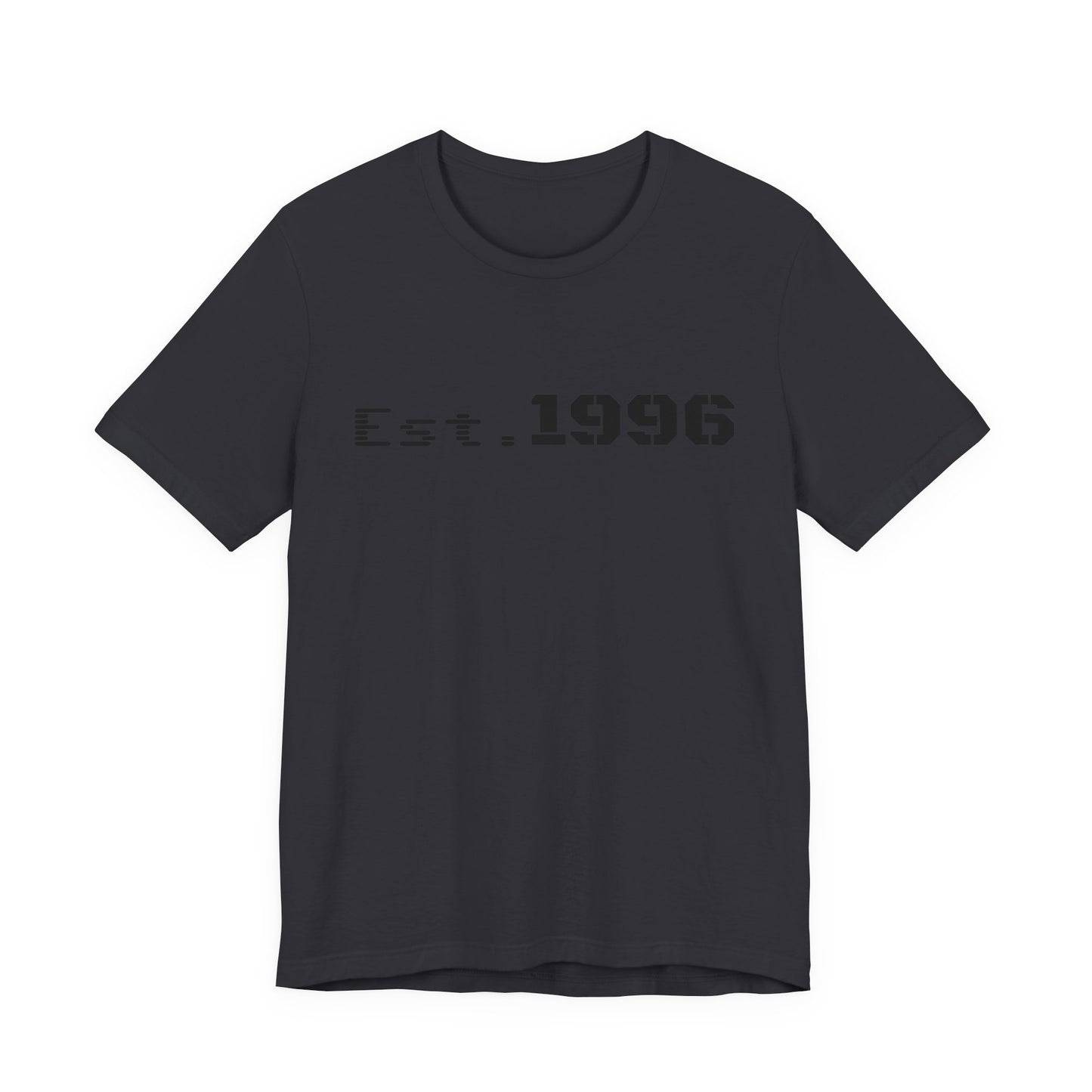 Vintage printify T-shirt featuring "Est. 1996" design for birthday gift, showing a casual cotton T-shirt with retro style text.