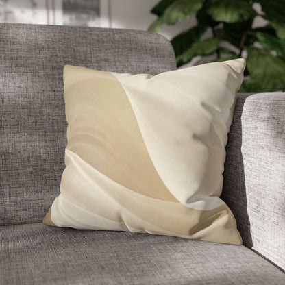 Beige Abstract Wave Pillowcase | Faux Suede Square Pillow Cover