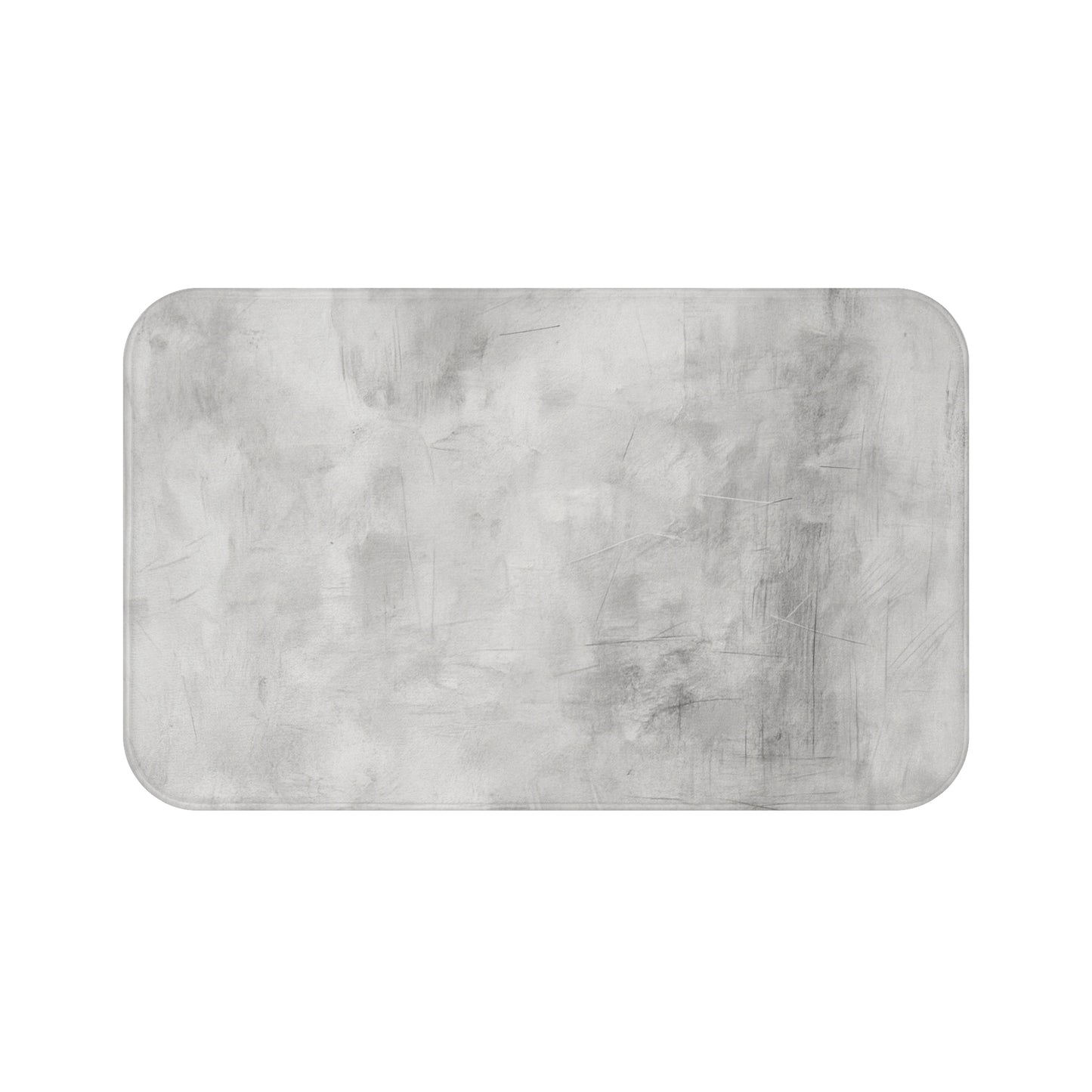 Grey modern minimalist bath mat from Printify, soft rug for bathroom decor and housewarming gift, textured fabric, rectangular shape.