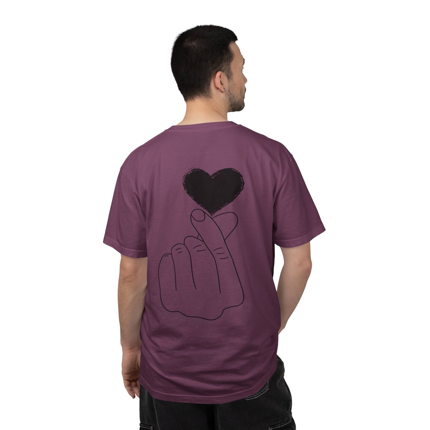 Unisex Garment-Dyed T-Shirt with Heart Design | Casual Trendy Wear for All Occasions