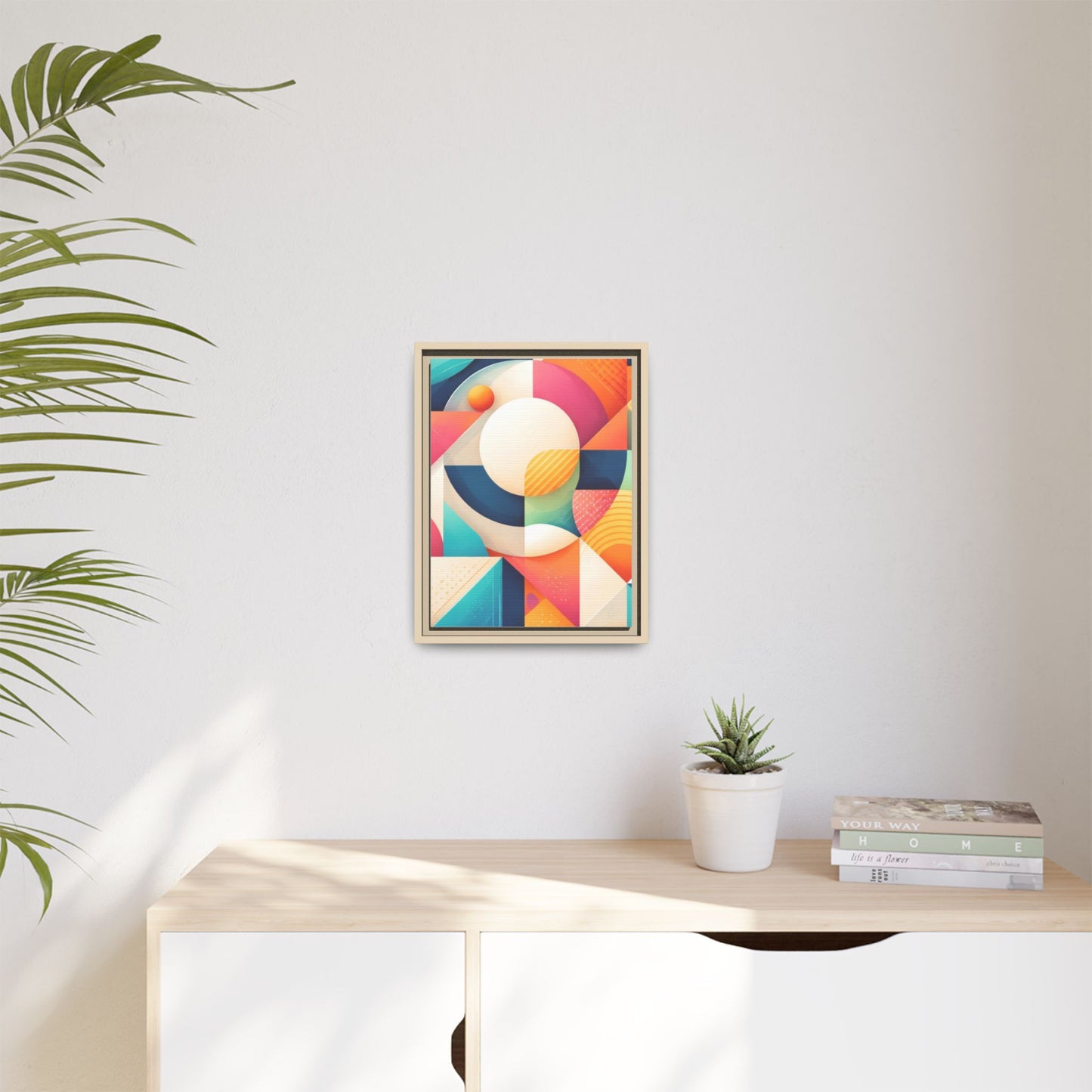 Colorful Geometric Abstract Art Matte Canvas Framed