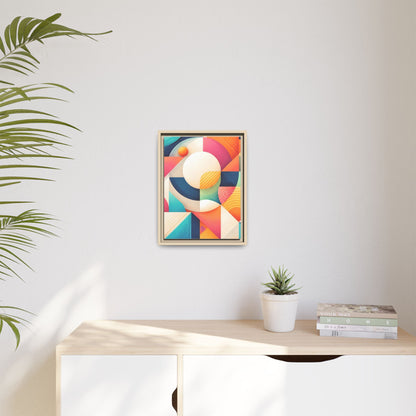 Colorful Geometric Abstract Art Matte Canvas Framed