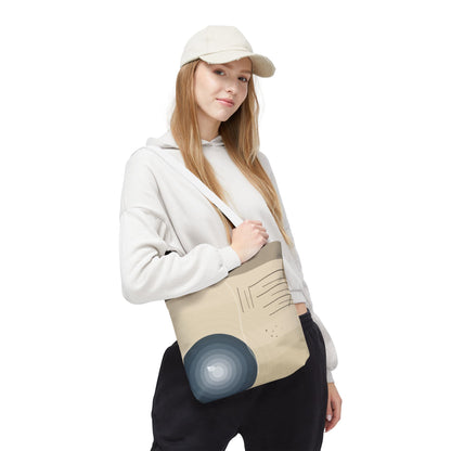 Abstract Neutral Waves Tote Bag | Geometric Circle Pattern