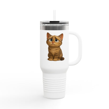 Cute Cat Insulated Travel Mug, 40oz - Perfect for Pet Lovers, Gifts for Cat Owners, Travel Accessories, Cute Drinkware, Animal Lovers - TRV