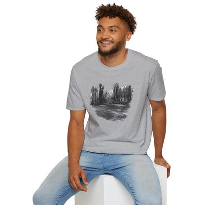 Minimalist Nature-Inspired Unisex Softstyle T-Shirt, Casual Wear, Everyday Style, Gift for Nature Lovers, Eco-Friendly Fashion