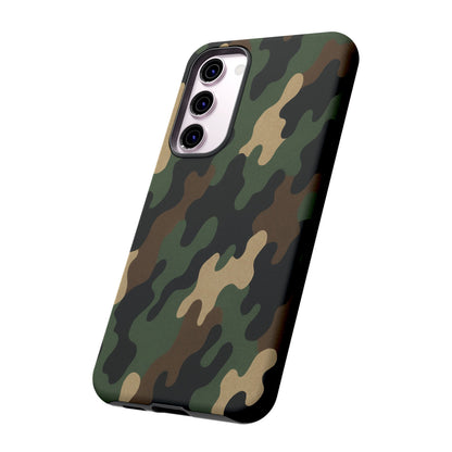 Camouflage tough phone case by Printify with rugged camo pattern, durable protective design for smartphones.