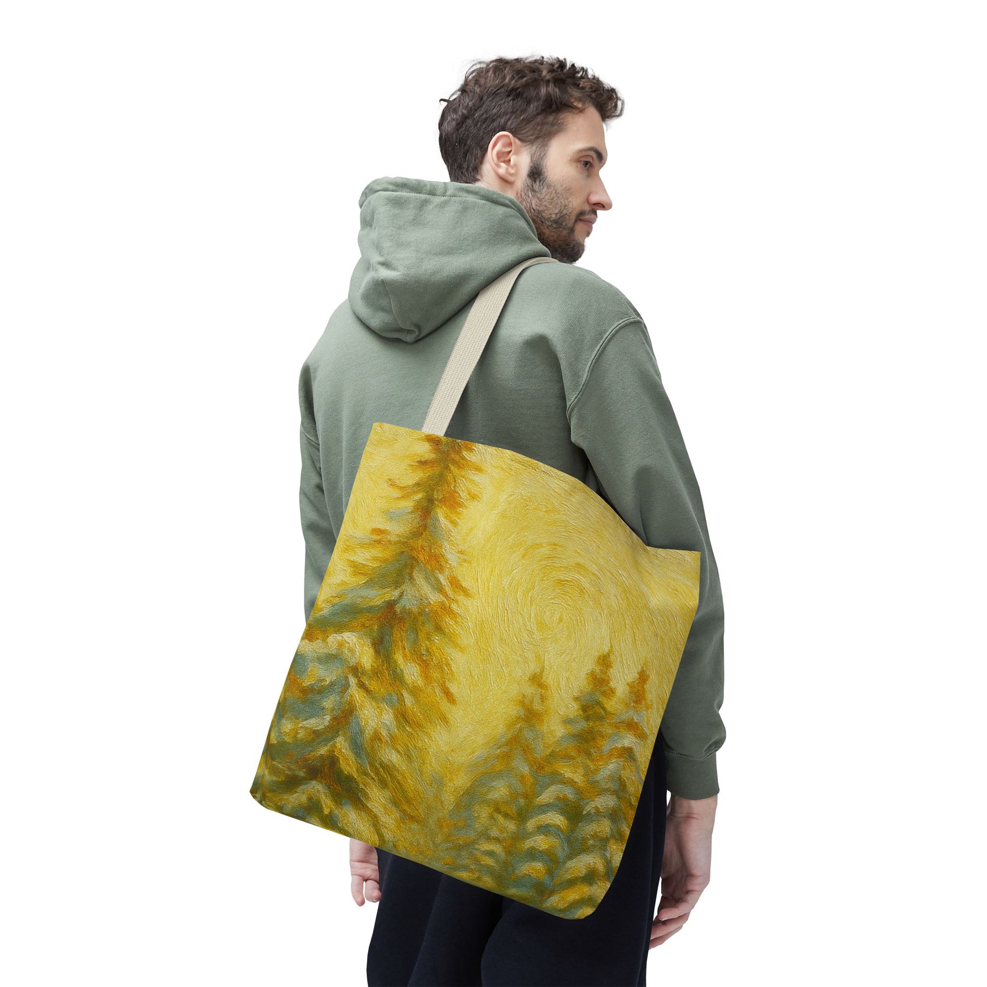 Eco-friendly canvas tote bag with an artistic abstract design, perfect for beach or casual outings, by Printify.