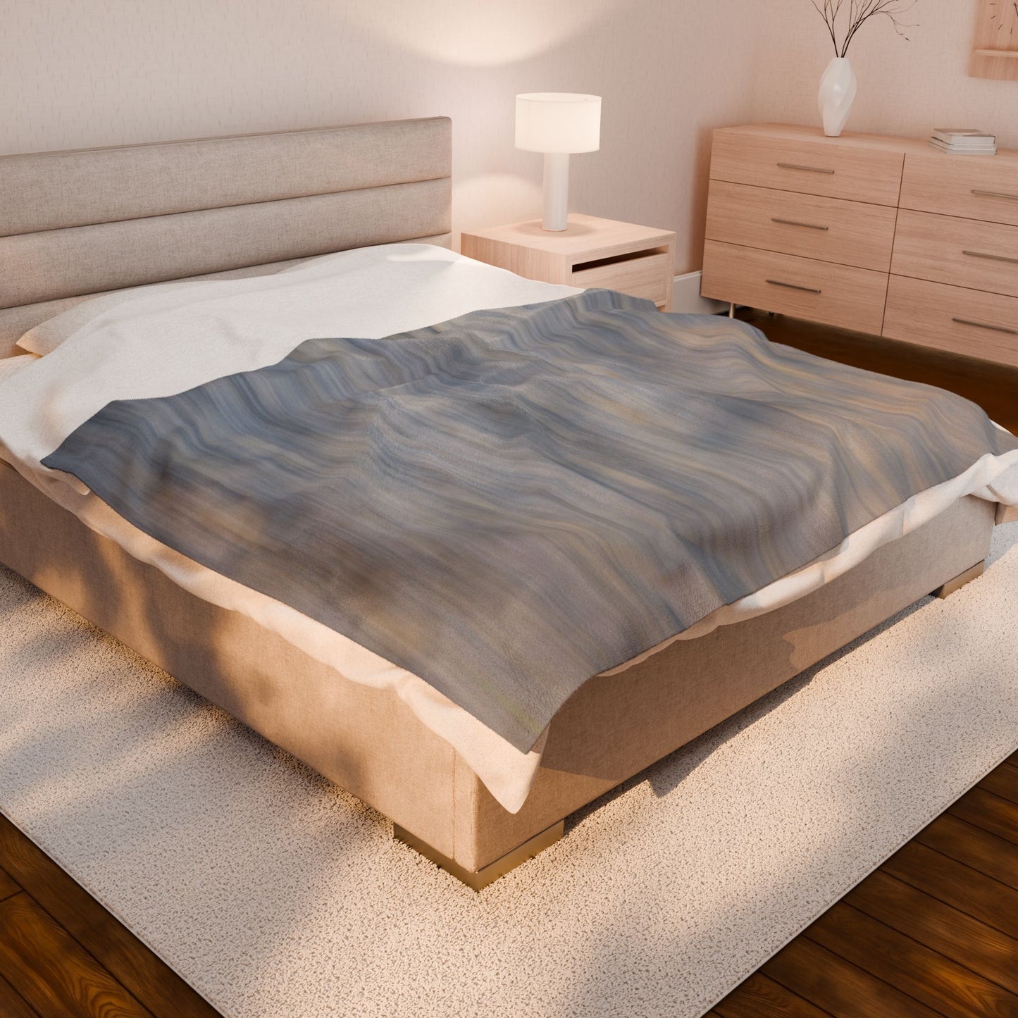 Cozy Velveteen Plush Blanket - Soft Textured Throw for Relaxation & Comfort - TRV