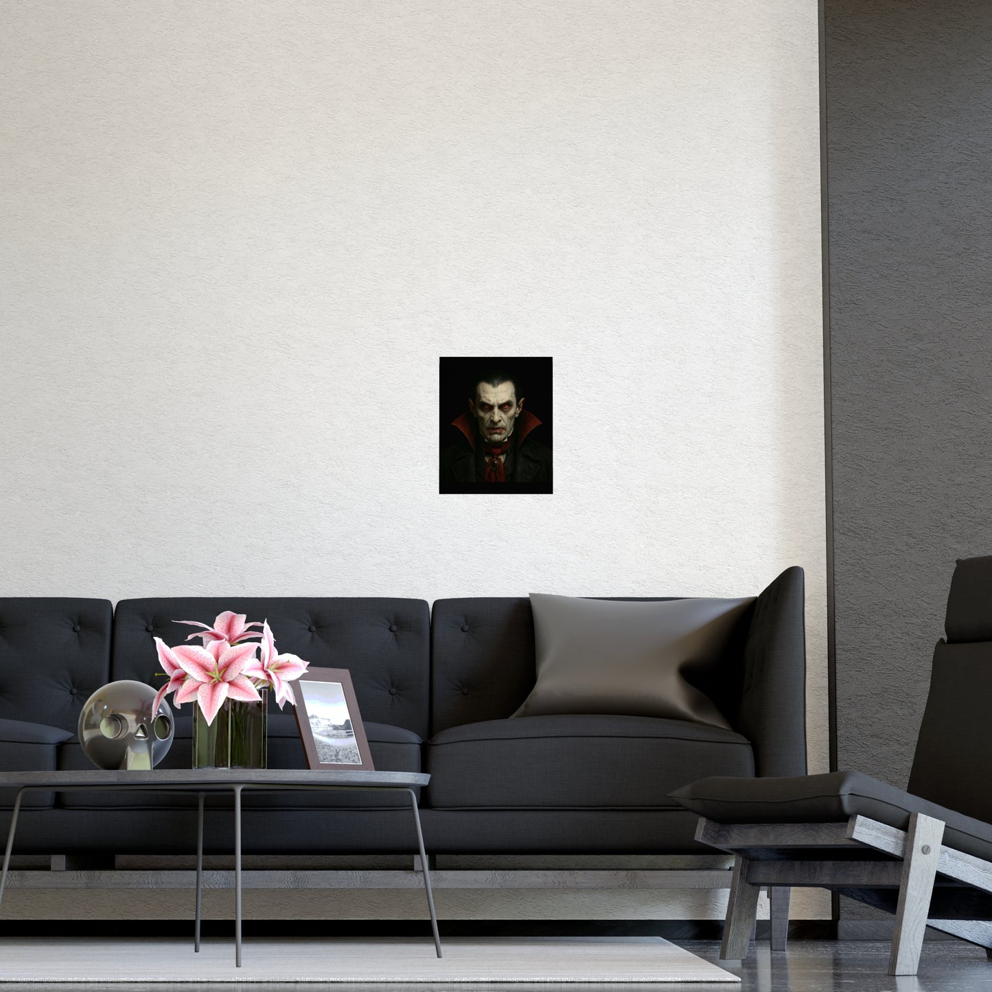 Gothic Vampire Art Poster, Spooky Wall Decor, Horror Room Accent, Perfect for Halloween, Gothic Decor, Home Office Artwork - TRV