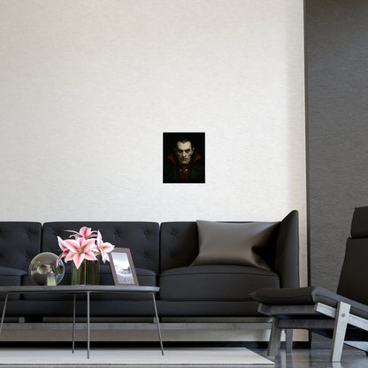 Gothic Vampire Art Poster, Spooky Wall Decor, Horror Room Accent, Perfect for Halloween, Gothic Decor, Home Office Artwork - TRV