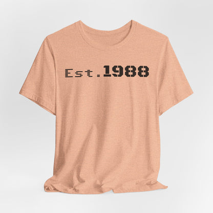 Est. 1988 Unisex Jersey Tee, Vintage Birthday Shirt, Casual Everyday Wear, Gift for Him or Her, Anniversary Celebration Tee