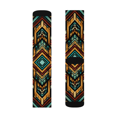 Southwestern Aztec Pattern Socks | Geometric Tribal Print