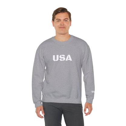 Printify USA crewneck sweatshirt featuring patriotic design, soft fabric, ideal for casual wear and seasonal comfort.