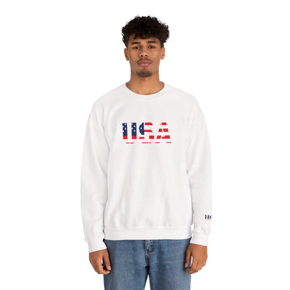 USA Flag Unisex Crewneck Sweatshirt, Cozy Apparel, Casual Wear, Independence Day Gift, Americana Style