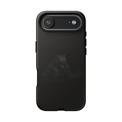 Dark monster graphic werewolf phone case by Printify, tough protective case designed for smartphones with a fierce, detailed werewolf illustration.