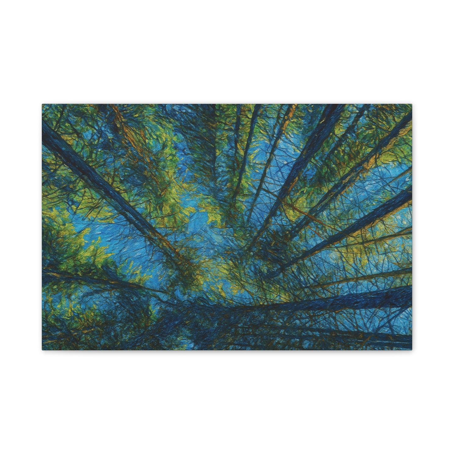 Forest Canopy Canvas Print — Upward View Trees Wall Art (Stretched Canvas 0.75")