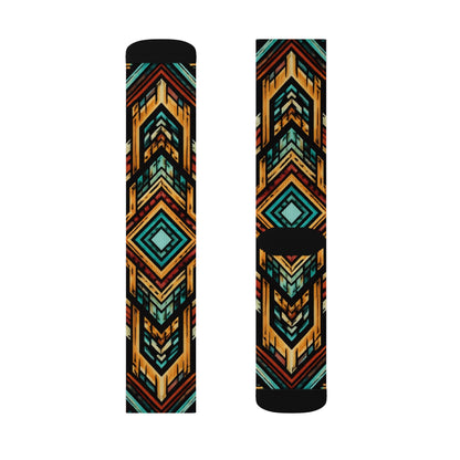 Southwestern Aztec Pattern Socks | Geometric Tribal Print
